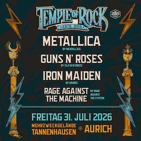 TEMPLE OF ROCK – Tribute Festival – Meatallica, Slash N’Roses, Harris and more